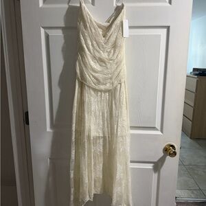 Abercrombie & Fitch Strapless Cream Lace Dress
